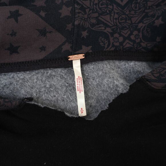 Free People Printed It's A Vibe Hoodie Sweatshirt Top Floral Oversized S 282972 - Picture 11 of 11